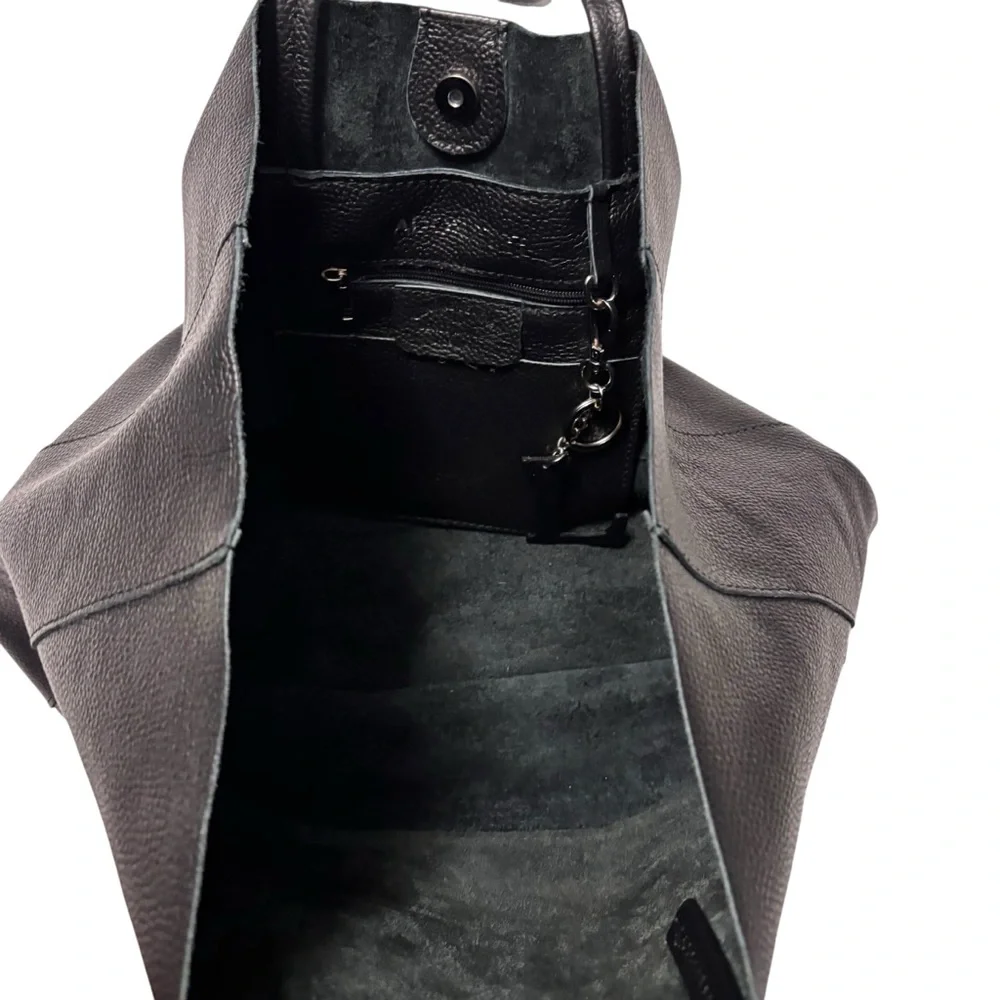 Adoratti Leather Carryall Tote Black Italian Leather NWOT Elegant Tote Bag - Picture 11 of 16